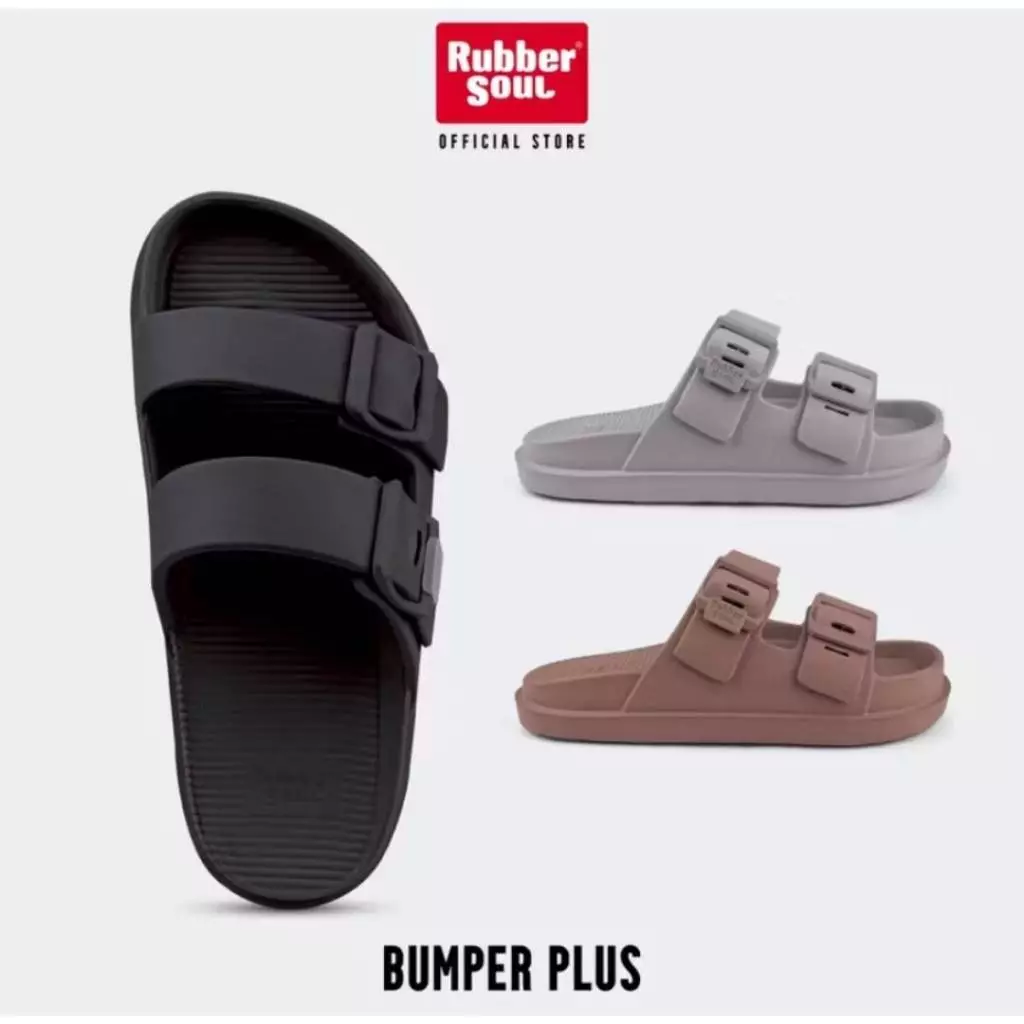 💥ส่งฟรี💥Rubber Soul รุ่น Bumper-Plus ของแท้ 💯%อัปเกรดเนื้อใหม่ รองเท้าแตะแบบสวม2ตอน นุ่ม เด้ง ปรับได้