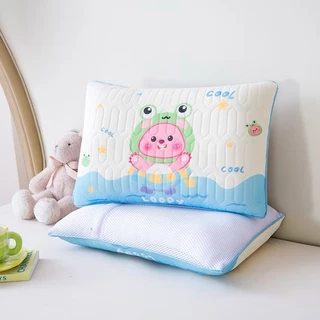 หมอนเด็กไหมเย็น【ขนาด 50*30cm】หมอนฤดูร้อน หมอนเด็กใยสังเคราะห์ สามารถถอดซักได้ นุ่ม หลับสบาย