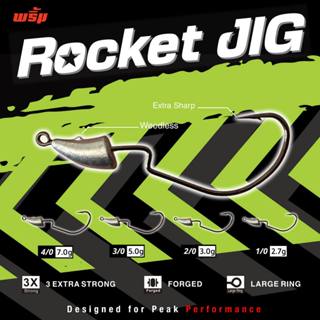 หัวจิ๊กพร้อมเบ็ดหนอน พริ้ม Rocket JIG