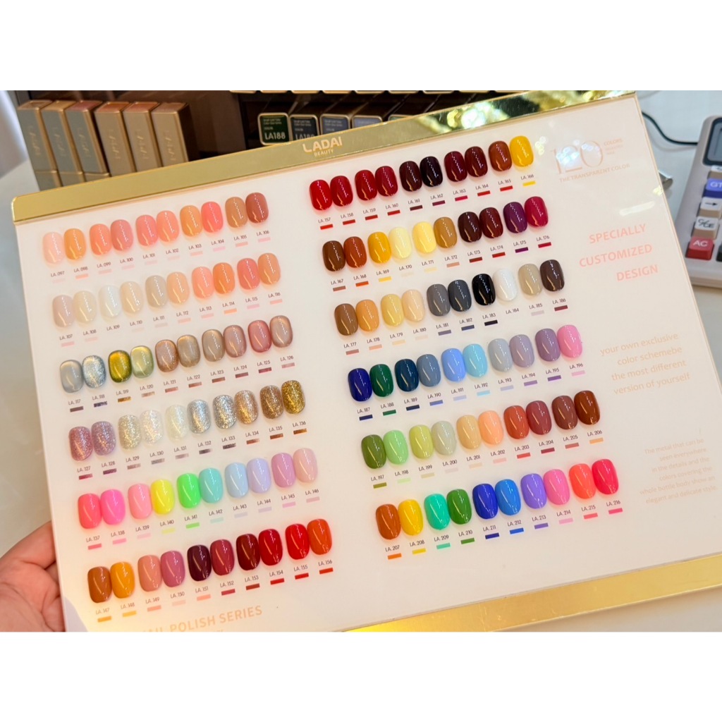 อุปกรณ์ทำเล็บ แยกขวด 197-216  Ladai nail 120 Color  Samall Gold Tube series  120 สี มาใหม่ล่าสุด