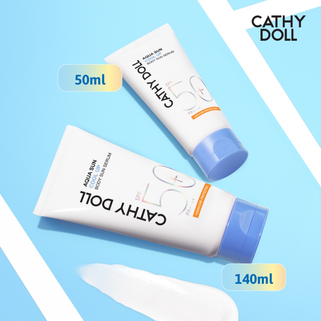 Cathy Doll อควาซันคูลอัพบอดี้ซันเซรั่ม เอสพีเอฟ50+ พีเอ++++ มี 2 ขนาด 50ml และ14