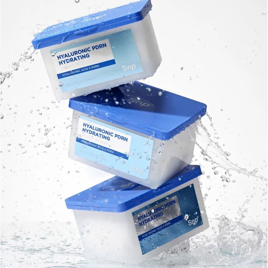 [มาส์กเพิ่มความชุ่มชื้น] SNP Hyaluronic PDRN Hydrating Daily Mask 30 Sheets