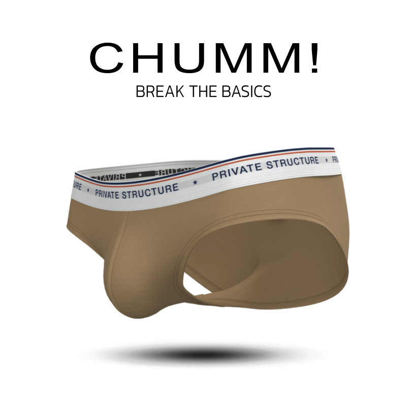 Private Structure กางเกงชั้นในชาย รุ่น  CHUMM! Mid Waist Brief - Soy Khaki [4630]