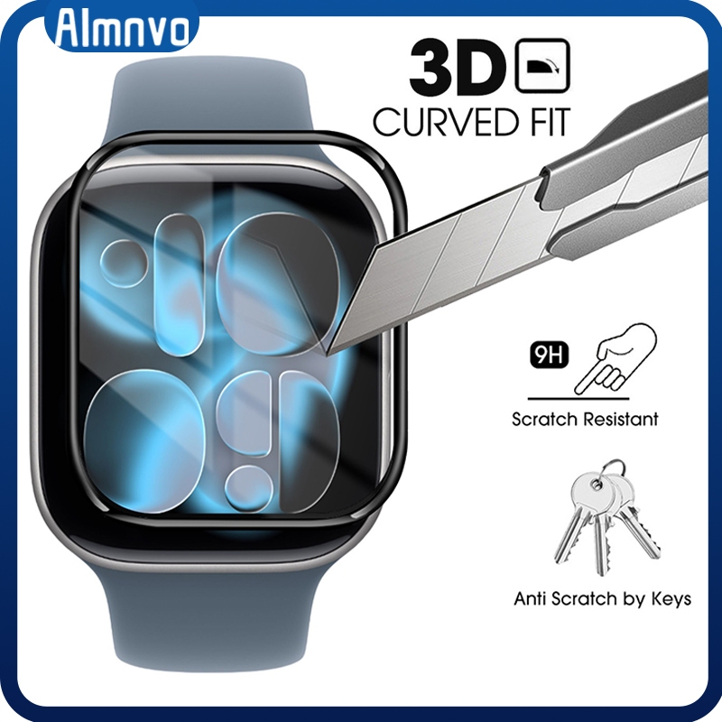 3D ฟิล์มกระจกนิรภัย สำหรับ Apple Watch 49 มม.46มม. 45 42มม. 40 44 มม. Iwatch Ultra/SE 3 2 10 9 8 7 6 5 38 ม