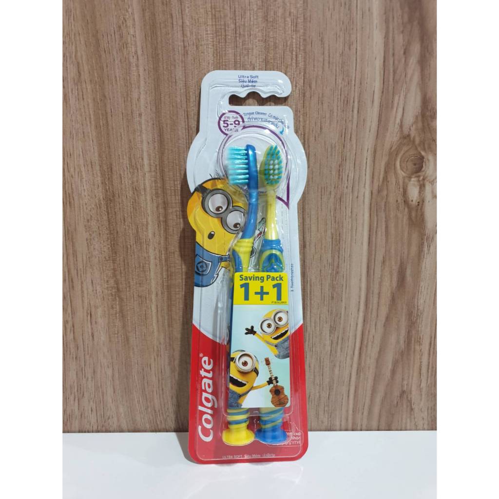 แปรงสีฟันเด็ก Colgate คอลเกต มินเนี่ยน สำหรับเด็กอายุ 5-9ปี แพคคู่ สุดคุ้ม