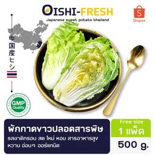 🛒Oishi-Fresh🥬ผักกาดขาว ปลอดสารพิษ 1 กก. รสชาติกรอบ สด ใหม่ ใยอาหารสูง หวานออร์แกนิค เคลมได้ 1-2 วัน