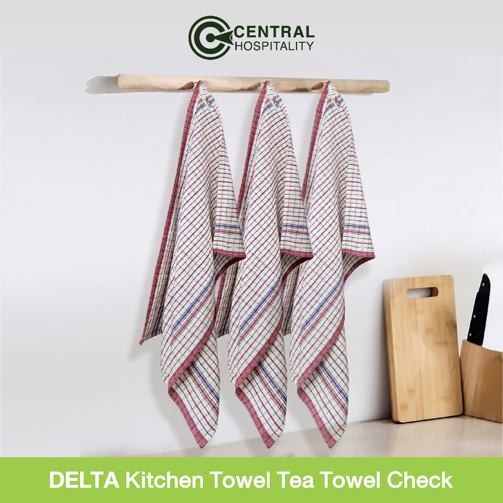 DELTA Kitchen Towel Tea Towel Check 50x70cm ผ้าอเนกประสงค์ ไม่ทิ้งไรฝุ่น - AAT16