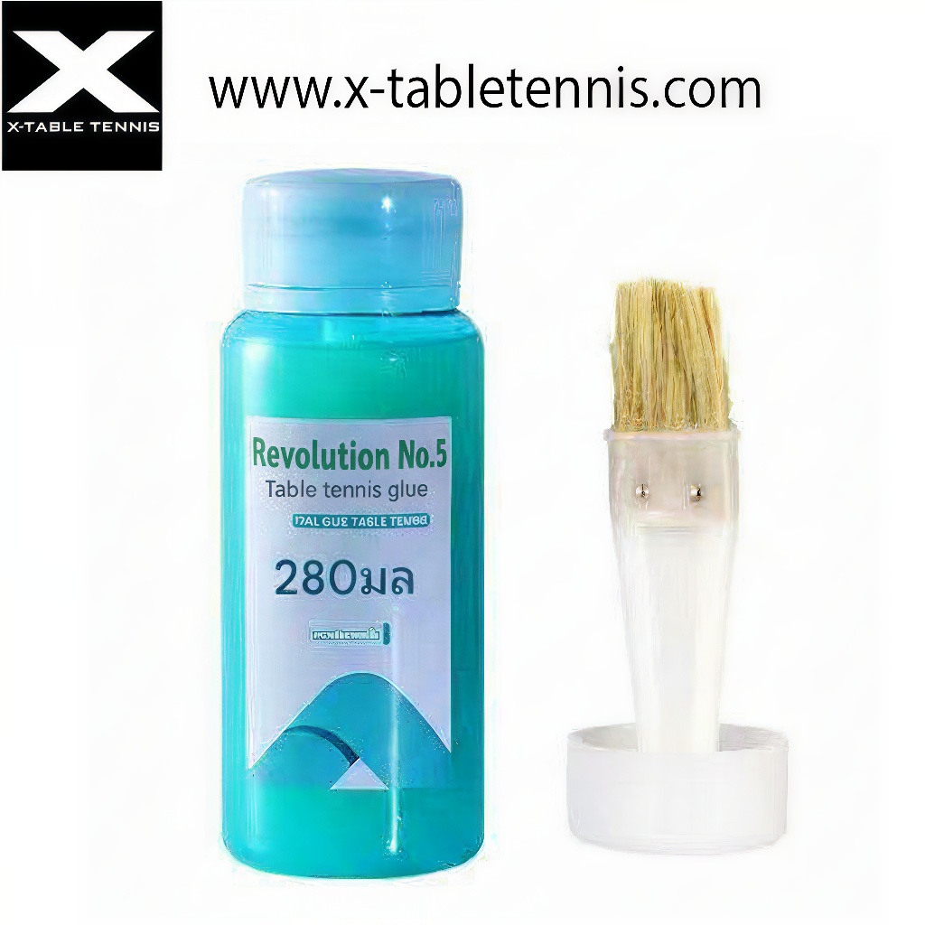 280 ml กาวน้ำ ติดยางปิงปอง Revolution No.5  280ml  กาวน้ําปิงปอง 280 มล. พร้อมแปรงยาง