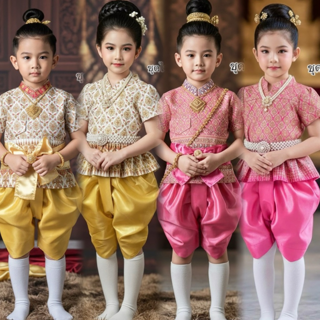 ชุดไทยคู่ ชาย/หญิง ชุดไทยใส่ไปโรงเรียน (รุ่นหอมนวล)