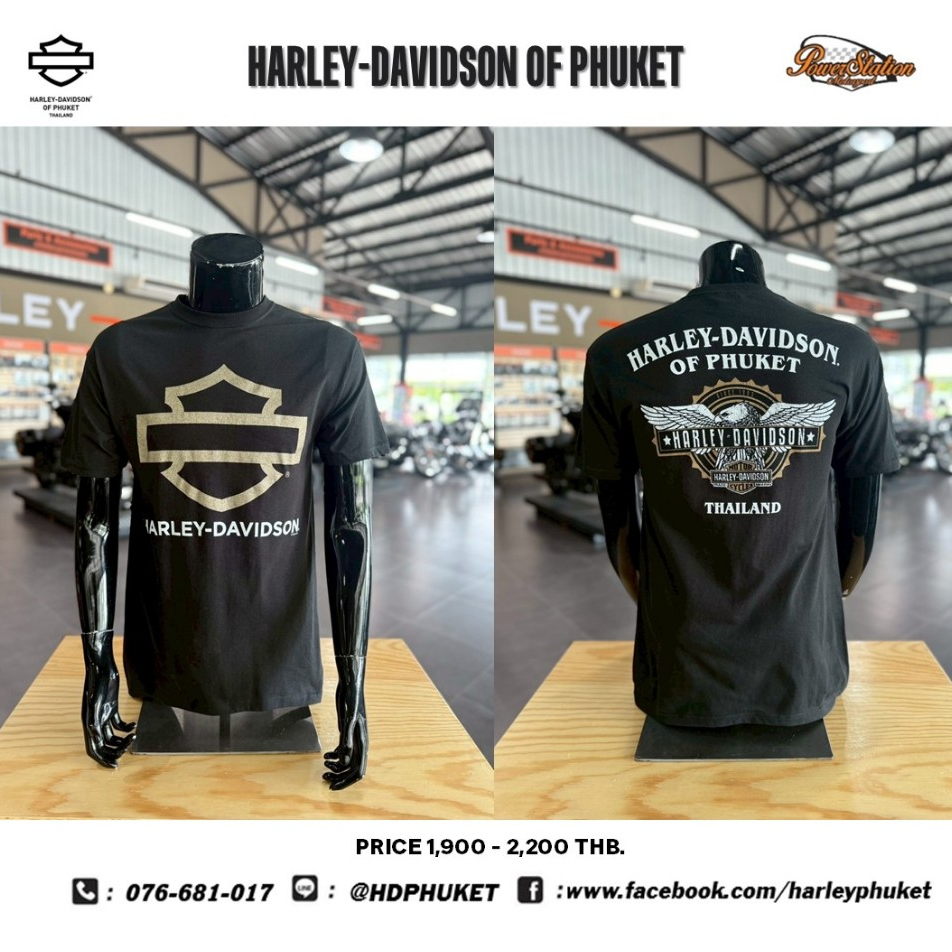Harley-Davidson ® เสื้อยืดแขนสั้นลิขสิทธิ์แท้