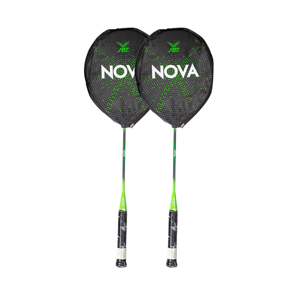 FBT NOVA ไม้แบดมินตัน ไม้แบดแพ็คคู่ (2ไม้) NOVA มีปลอกครอบหัวไม้ รหัส 51372