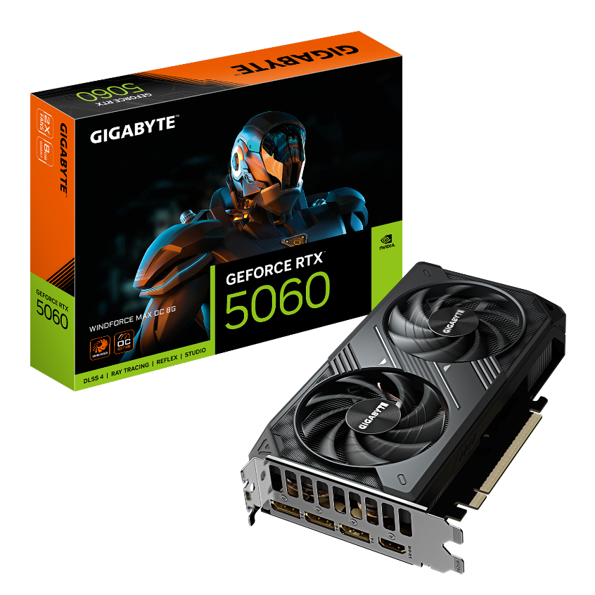 VGA (การ์ดแสดงผล) GIGABYTE GEFORCE RTX 5060 WINDFORCE MAX OC 8G (GV-N5060WF2MAX OC-8GD)