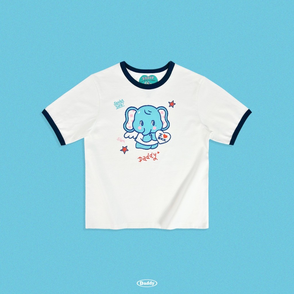 DADDY | Kwanjai T-shirt เสื้อยืด สกรีนลายลายช้าง Kwanjai สุดน่ารัก ราคา ถูกที่สุด ดีลบีเคเค แกลเลอรีภาพที่ 2