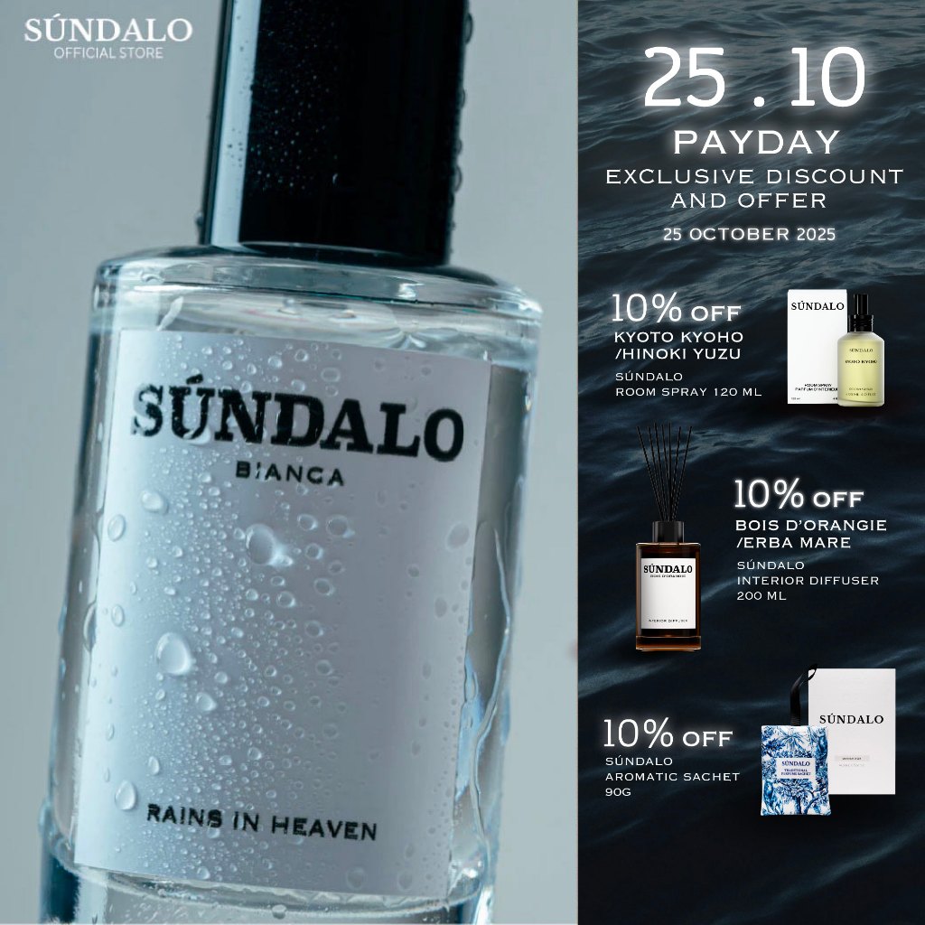 SUNDALO RAINS IN HEAVEN SIZE 50ml. น้ำหอม ซุลดาโล กลิ่น เรน อิน เฮฟเวน ขนาด50มล.