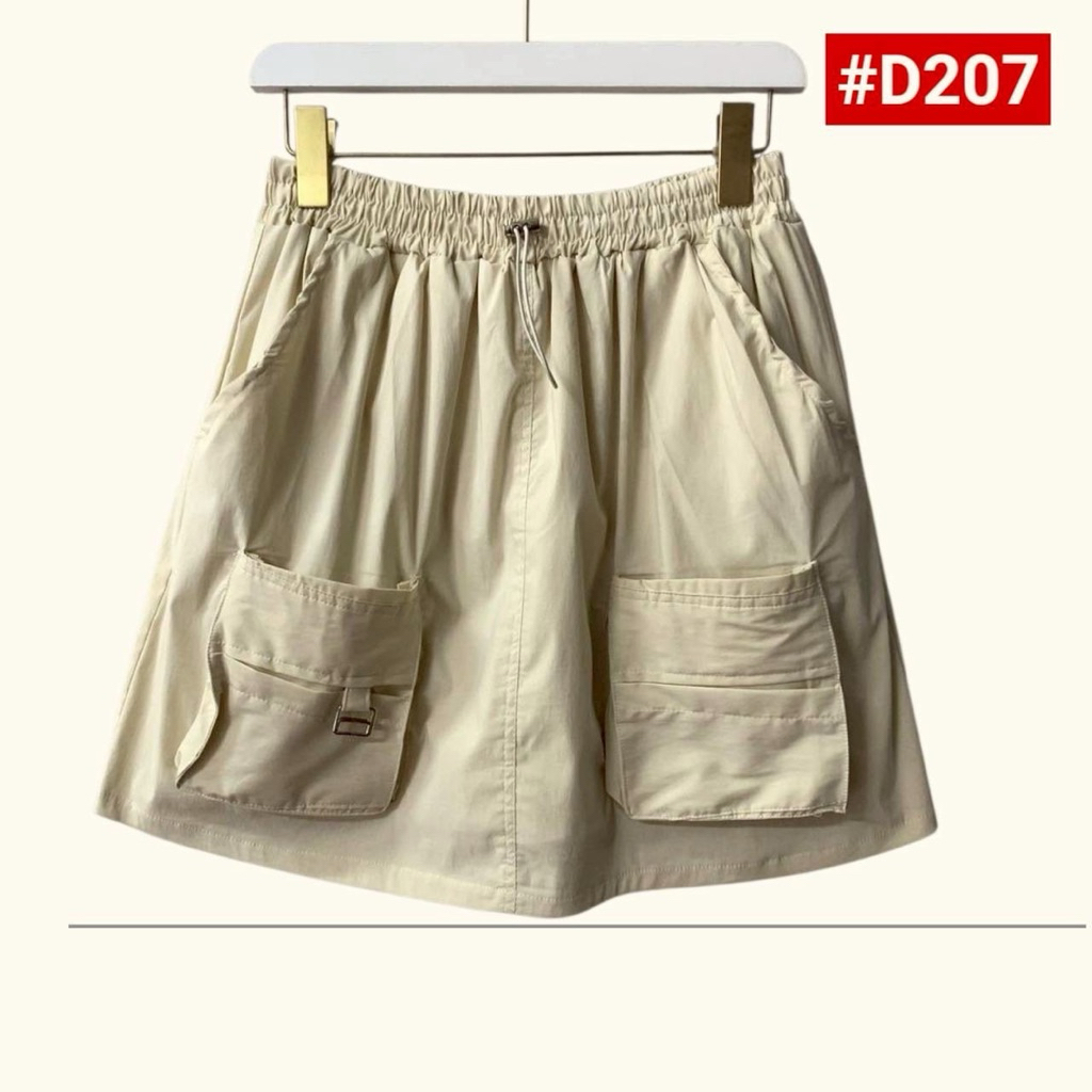 D207.เข้าใหม่กระโปรงกางเกงสาวอวบ รุ่นเป๋าคู่ ผ้ากระโปรงกางเกง เอว32-44″