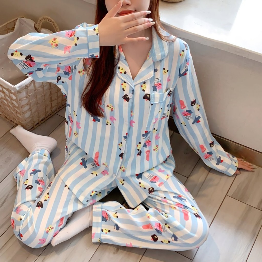 🔥ผ้าไหมญี่ปุ่น🔥อก 52 นิ้ว ไซร์ L-4XL ชุดนอนแขนยาว-ขายาว เนื้อผ้าเกรดพีเมี่ยม พร้อมส่งจากไทย - รูปที่ 2