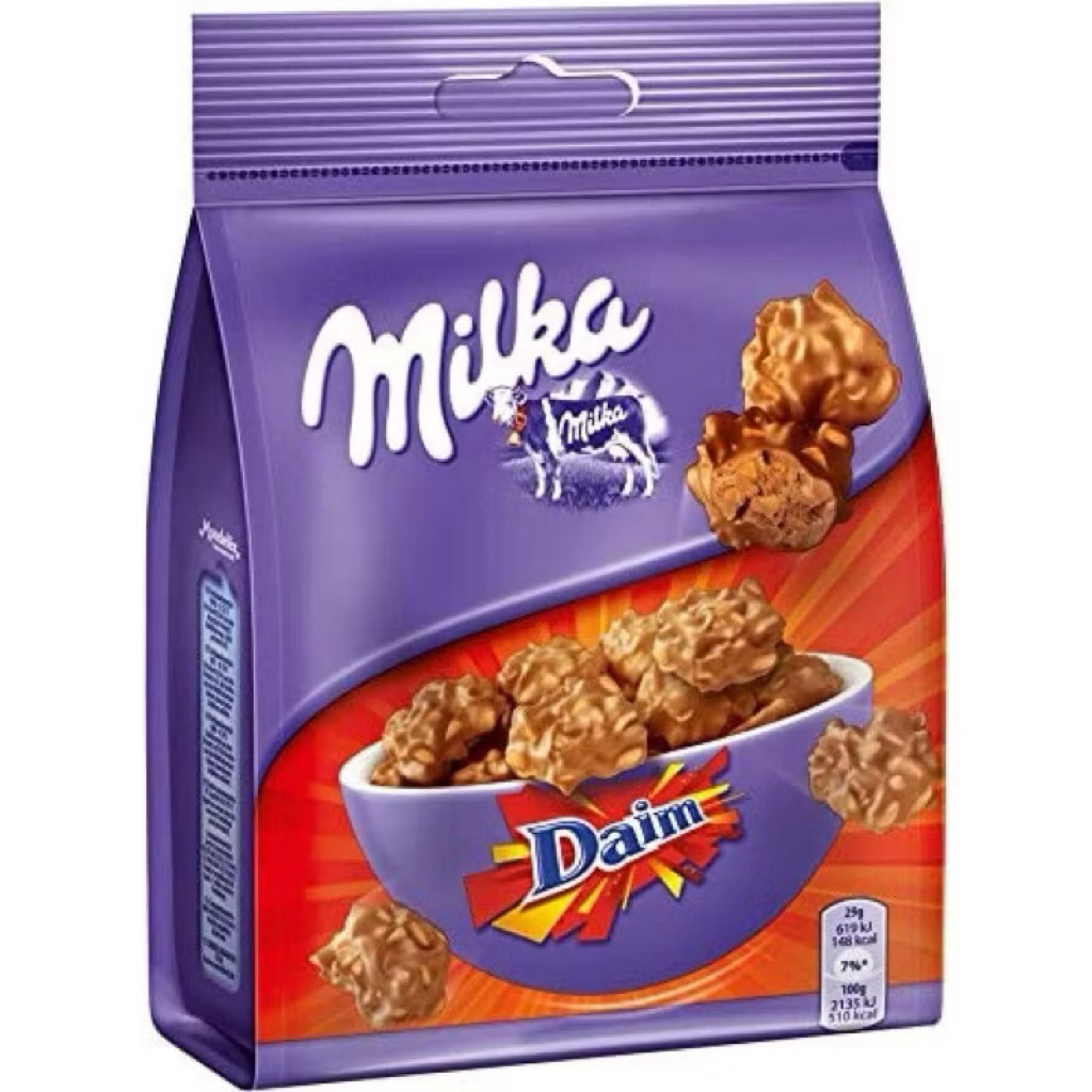 Chocolate Milka Daim Snax น้ำหนัก 145กรัม