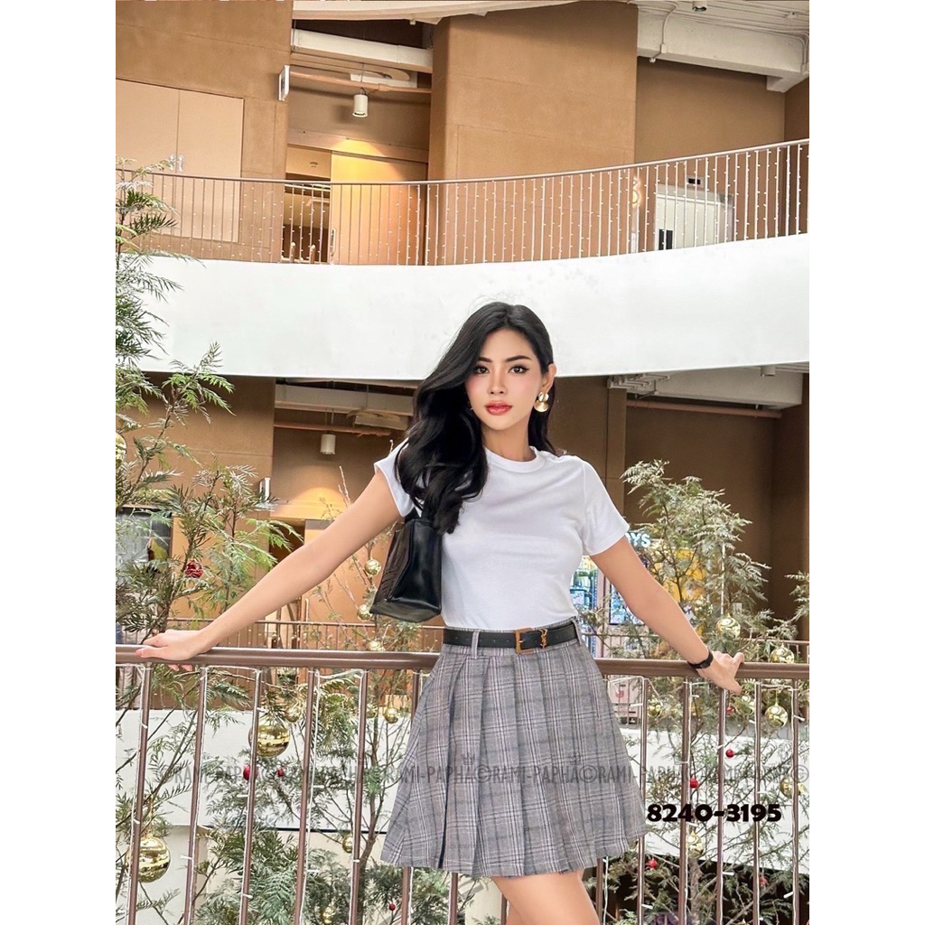 พร้อมส่ง XS-XL⚡️RM 8240 เสื้อ+กระโปรงสต๊อตสีเทา+ขข สวยสไตล์ลูกคุณ - รูปที่ 6