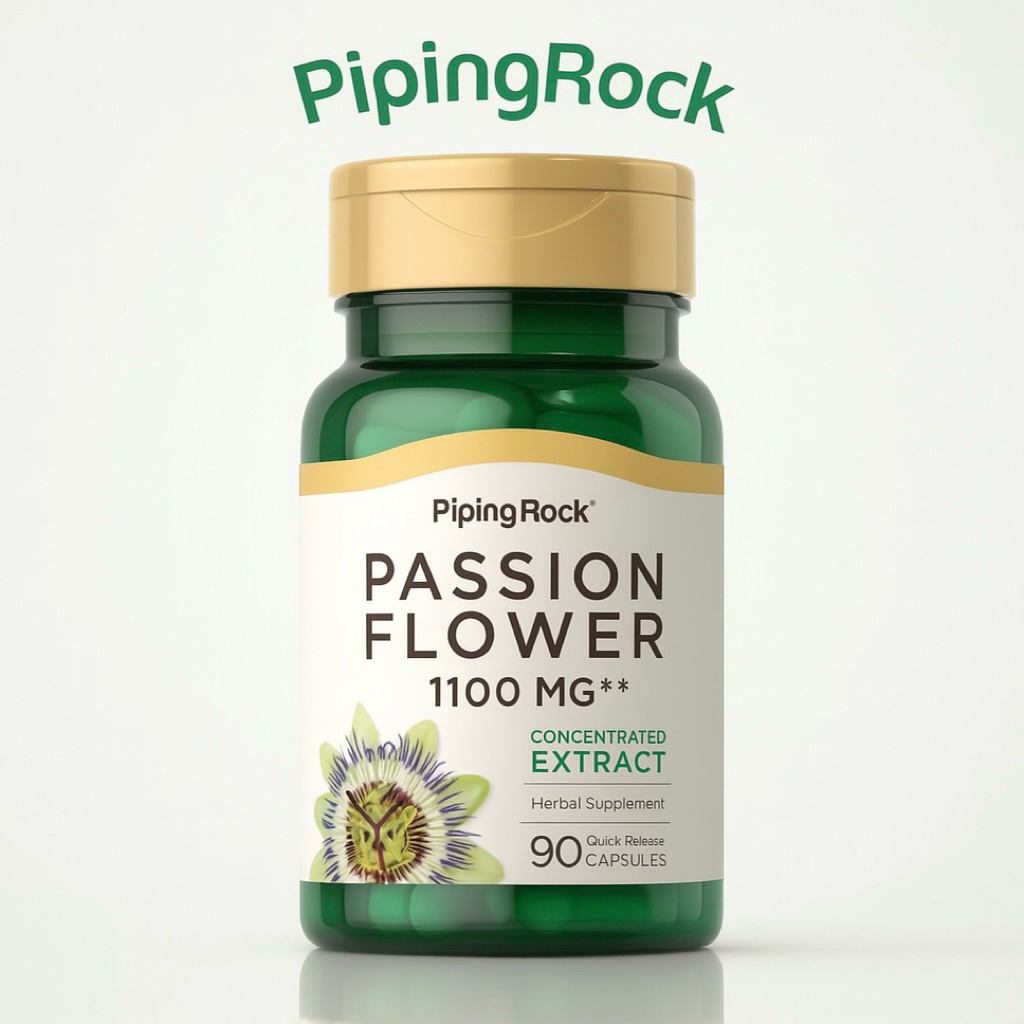 PipingRock Passion Flower 1,100 mg. (90Capsules)🌼 ดอกเสาวรส นอนหลับ ผ่อนคลาย