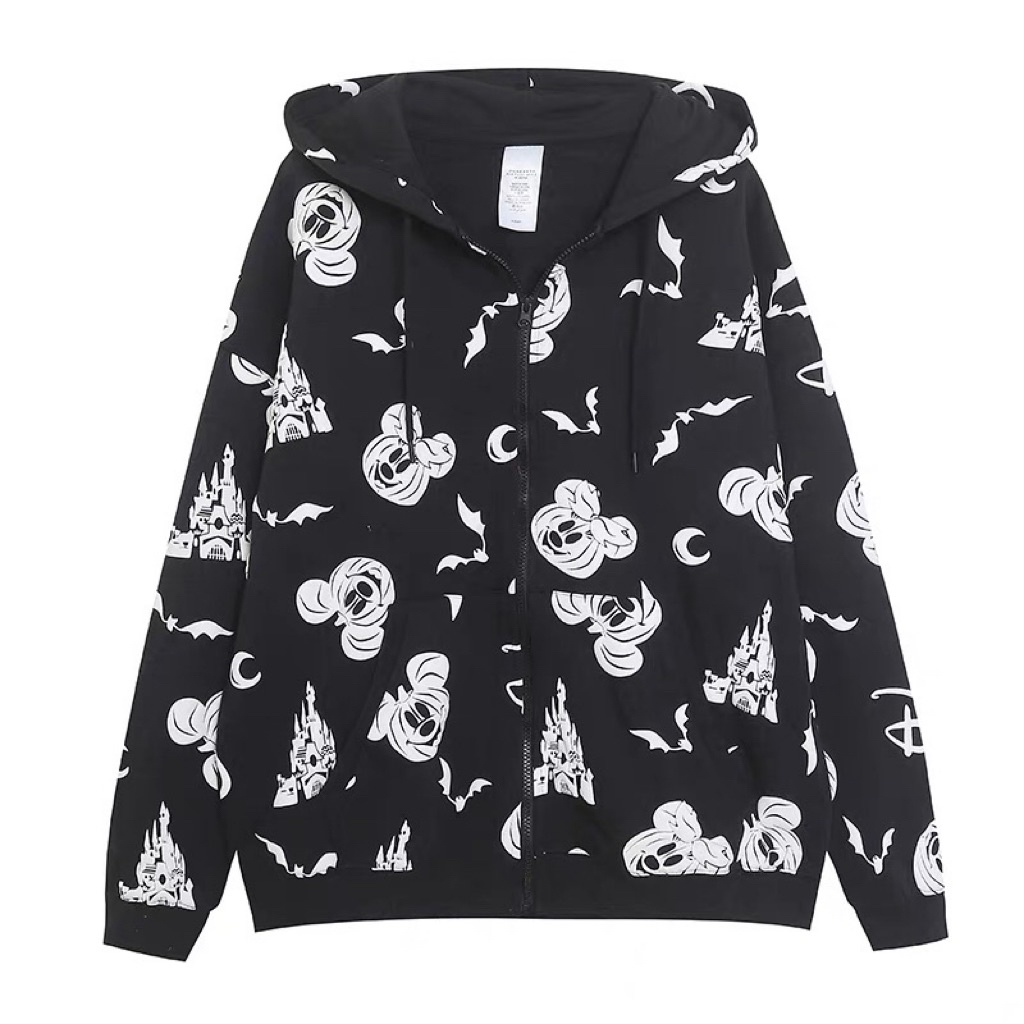 DISNEY Halloween zipup Hoodie เสื้อฮู้ด Mickey Halloween ฮู้ดมิคกี้ ฮาโลวีน (TS677)