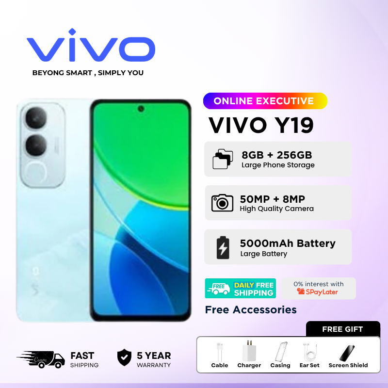 vivo Y19s 5G | 8GB+256GB | ชิป UNISOC T612 | กล้อง 50MP | แบตอึด 5000mAh | ชาร์จไว 18W | 2 ซิม