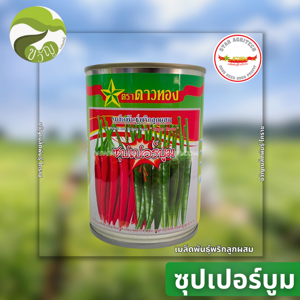 ซุปเปอร์บูม เมล็ดพันธุ์ พริก ลูกผสม ตราดาวทอง