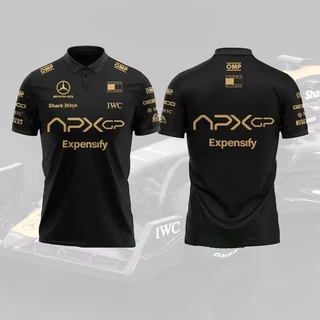 【Polo shirt】ร้อน! F1 หนัง 2025 – APXGP ดูแฟนแข่งโปโลสีขาวดำ, F1 หนัง 2025 เสื้อ, เสื้อแข่งภาพยนตร์ 2025 S-5XL