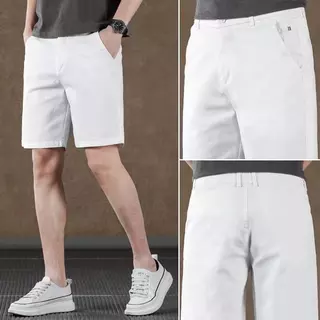 กางเกงขาสั้น ผู้ชาย เอวยืด ผ้ายืด คอตต้อน สีพื้น ยาว 17-21.5 นิ้ว ไซส์ 28-40