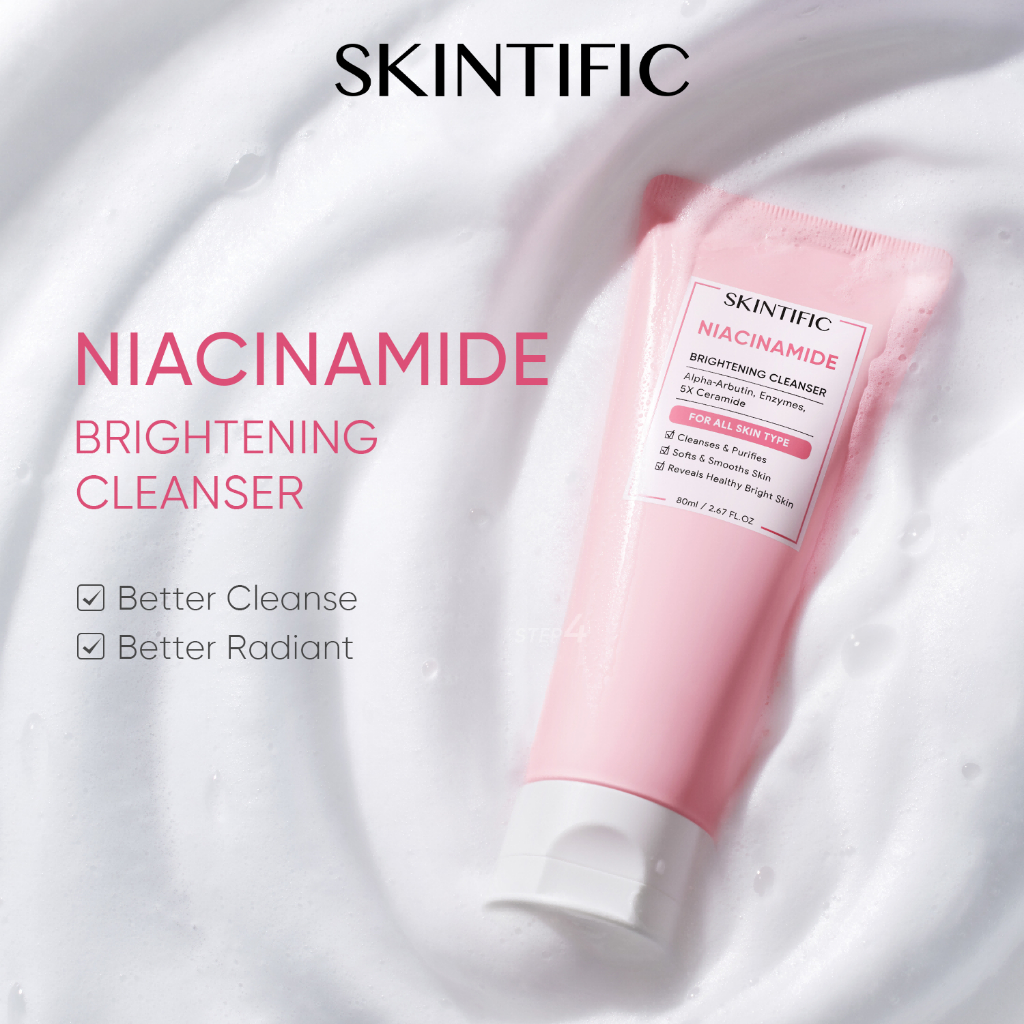 SKINTIFIC-Niacinamide Brightening Cleanser Facial cleansing 80ml คลีนเซอร์ทําความสะอาดผิวหน้า