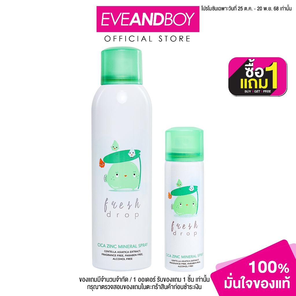 [Exclusive] FRESH DROP - Mineral Spray #Cica Zinc (150 ml.) สเปรย์น้ำแร่