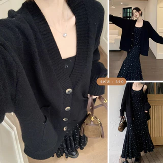 Zenmoya(แขนยาว390)เสื้อคลุมไหมพรม Oversize คาร์ดิแกน แขนยาว เสื้อคลุม กันหนาว สาวอวบ คนอ้วนใส่ได้