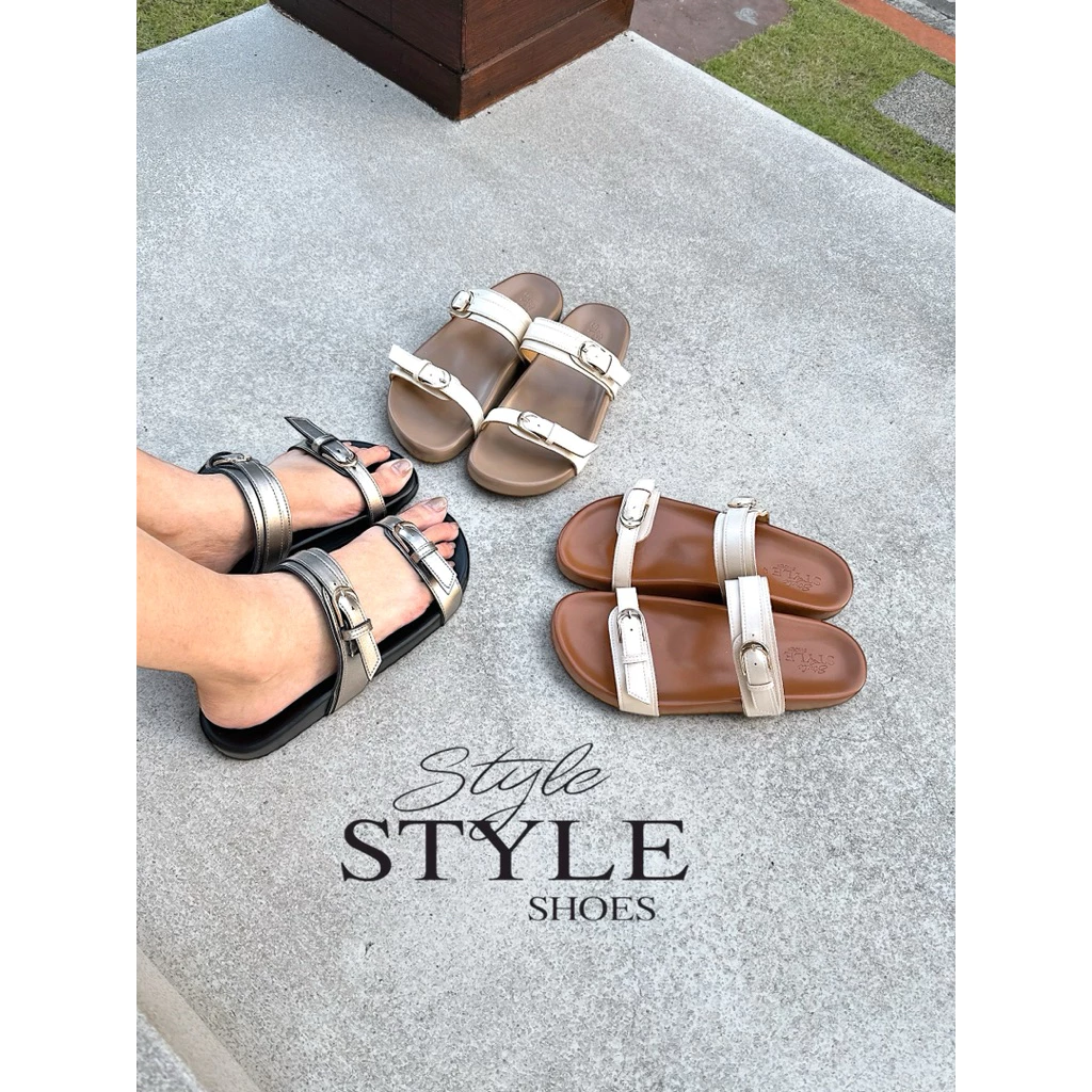 Style shoes รุ่น Charlotte 04 รองเท้าแตะไบเก้นท์ “แนะนำ+1ไซด์” ไซด์36-42