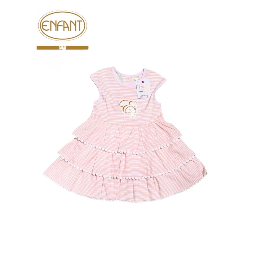 Enfant Gold New Collection อองฟองต์ โกลด์ ชุดเดรส กระโปรงลูกสาว สีชมพู สำหรับเด็กอายุ3เดือน,6เดือน,12เดือน,24เดือน