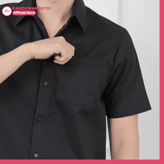 เสื้อเชิ้ตชาย สีดำ แขนสั้น SS-6XL