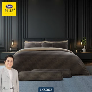 Satin Plus ชุดผ้าปูที่นอน 6 ฟุต 5 ฟุต 5 ชิ้น + ผ้านวม 100"x90" Lucky Me lucky More