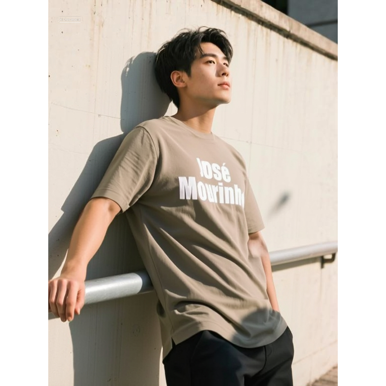 เสื้อยืดผ้าพรีเมี่ยม คอไม่ย้วย Oversize ลายโค้ช Jose Mourinho