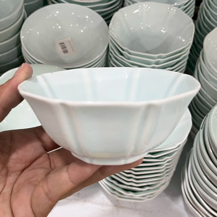 ถ้วยเซรามิก 4/5 นิ้ว ทรงเตี้ย สีฟ้าอ่อน ถ้วยเซรามิก ชามราคาถูก ถ้วยยกโหล ถ้วยราคาถูก