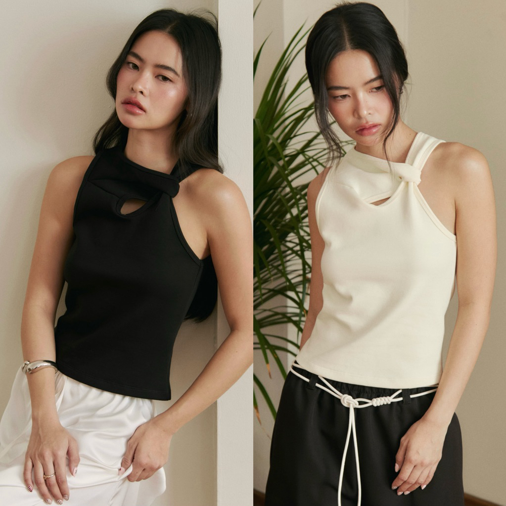 Twist tank top เสื้อกล้ามเดรฟด้านหน้า