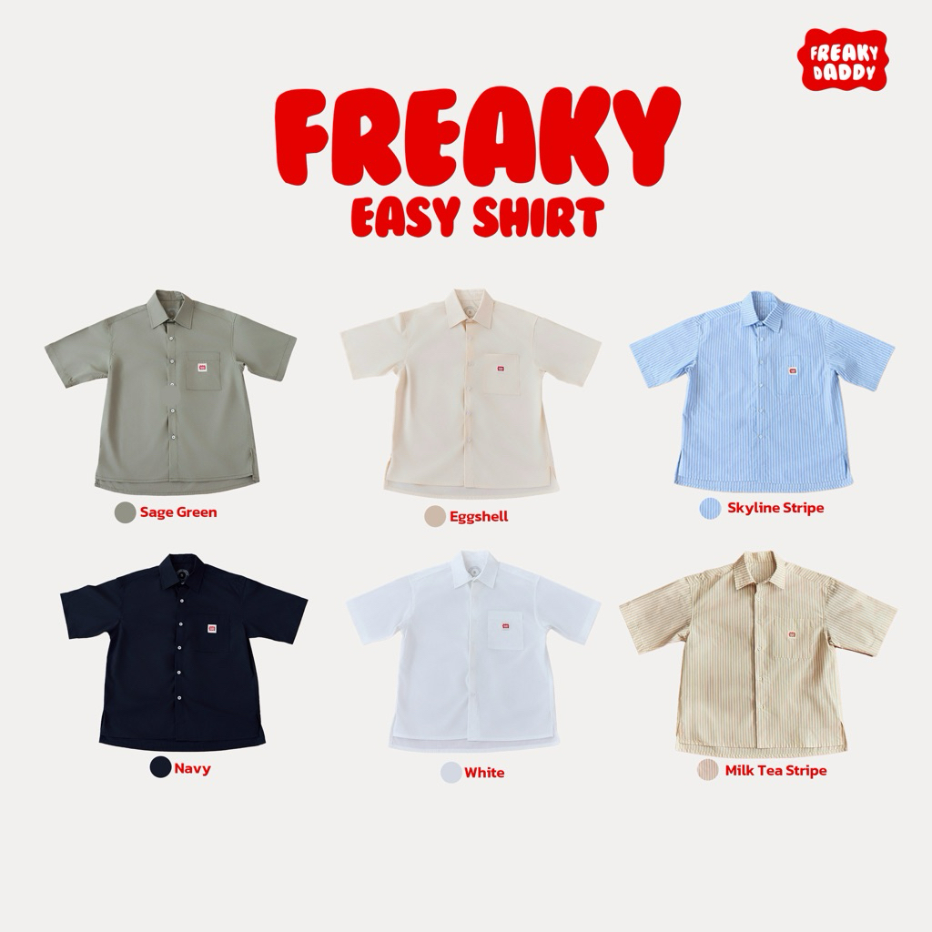 เสื้อเชิ้ตทรงโอเวอไซซ์ครอป 6 สี Freaky Easy Shirt