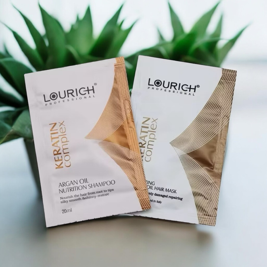 LOURICH KERATIN Complex 🌈 แชมพู -ทรีทเมนท์บำรุงผมสูตรเข้มข้น แบบซอง (1ซอง)