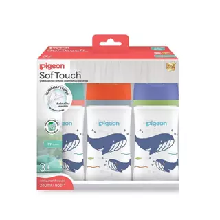 Pigeon ขวดนมพีเจ้นสีขาวขุ่น PPWN 5oz. แพ็ค 2 และแพ็ค 2 แถม 1 พร้อมจุกไซส์ SS/8oz. พร้อมจุกไซส์ M