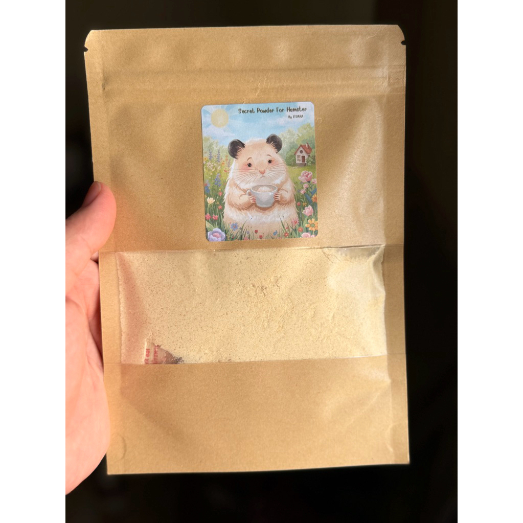 Secret Powder for Hamster By Itsara ผงลับ ผงชง บูสน้ำหนัก เสริมโปรตีนและแคลเซียม สำหรับแฮมสเตอร์ทุกสายพันธุ์