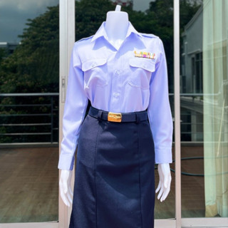 (จัดส่งวันที่20) ชุดพนักงานราชการ ทอ. แขนยาวสีขาว หญิงและชาย…