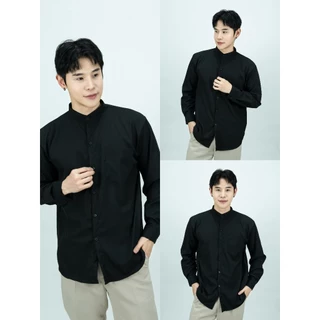 [ส่งทันที กทม.1 วัน] S19: เสื้อเชิ้ตคอจีนแขนยาว สีพื้น รุ่นมีกระเป๋า มีไซซ์ M-4XL ยับยาก ไม่ยืดไม่ย้วย ผ้านิ่ม