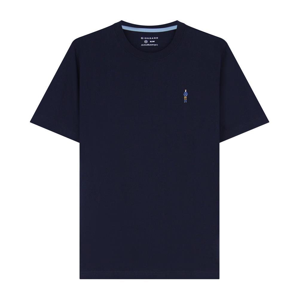 GIORDANO เสื้อยืดผู้ชาย Men's Slim Cotton Tee 01025629