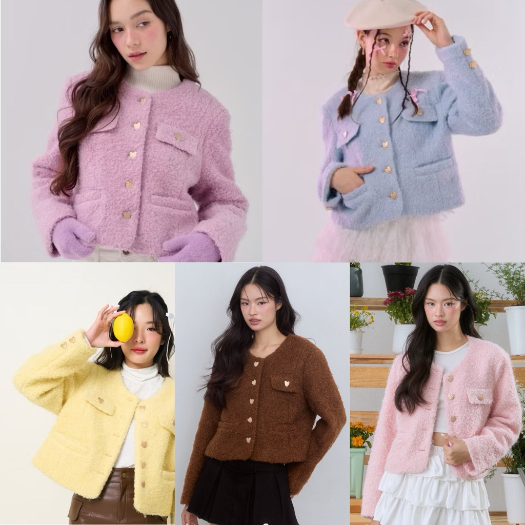 [umore.made] 🎀 Bora wool jacket แจ็คเก็ตขนแกะเทียม ทรงสวย ดีเทลน่ารักมากๆ แมชง่าย อุ่น กันหนาวกันลมได้ดีมาก