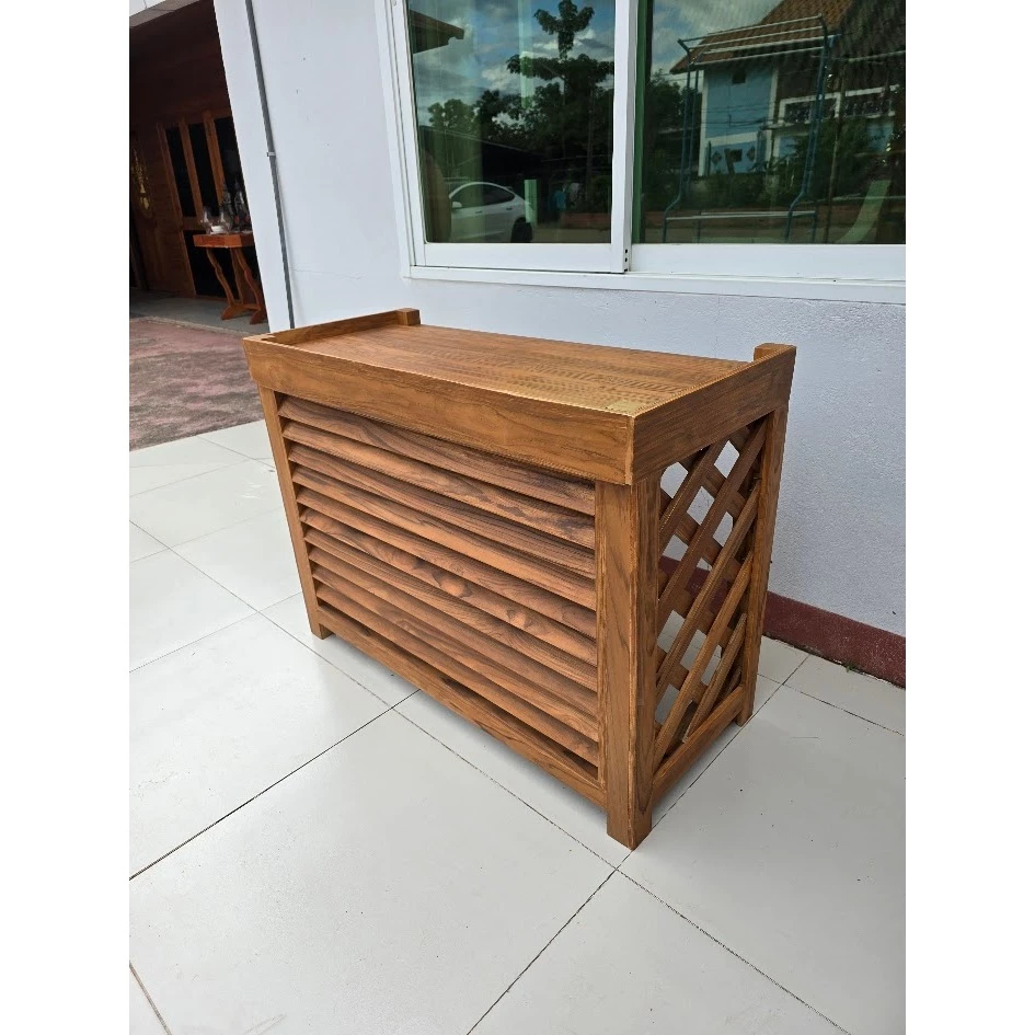 ที่ครอบคอมเพลสเซอร์แอร์ไม้สัก ขนาด 45x100x75 cm thumbnail 5