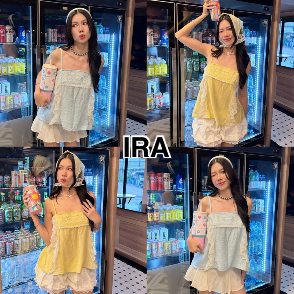 BY IRA Riley top เสื้อสายเดี่ยวดีเทลลูกไม้ ผ้าพริ้วสวยใส่สบายน่ารัก