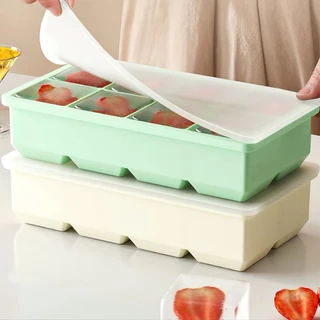 🧊Ice cube Molds แม่พิมพ์น้ำแข็งซิลิโคน ถาดน้ำแข็ง 4/6/8 ช่อง แม่พิมพ์วุ้น พร้อมฝาปิด Food-Grade ปลอดภัยต่อสุขภาพ