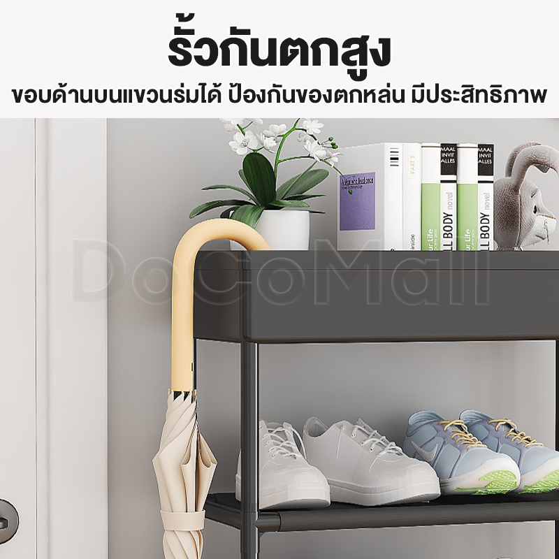 ชั้นวางรองเท้า ตู้รองเท้าอเนกประสงค์ 6ชั้น อุปกรณ์จัดเก็บอเนกประสงค์ +ตะกร้า มี 2 สี 40*21*100cm - รูปที่ 2